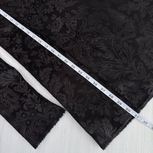 ADELAQUEEN Metallic Jacquard Coat XS Black Reversible Brocade Faux Fur Trim NWOT - Picture 15 of 15